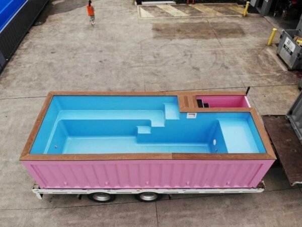 Pink 20ft Shipping Container Pool – Compact Luxury Modular Pool with Filtration System and Premium Finish